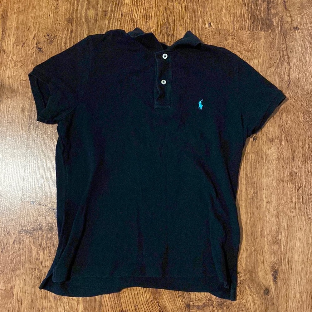 Ralph Lauren Black Polo with Teal Pony